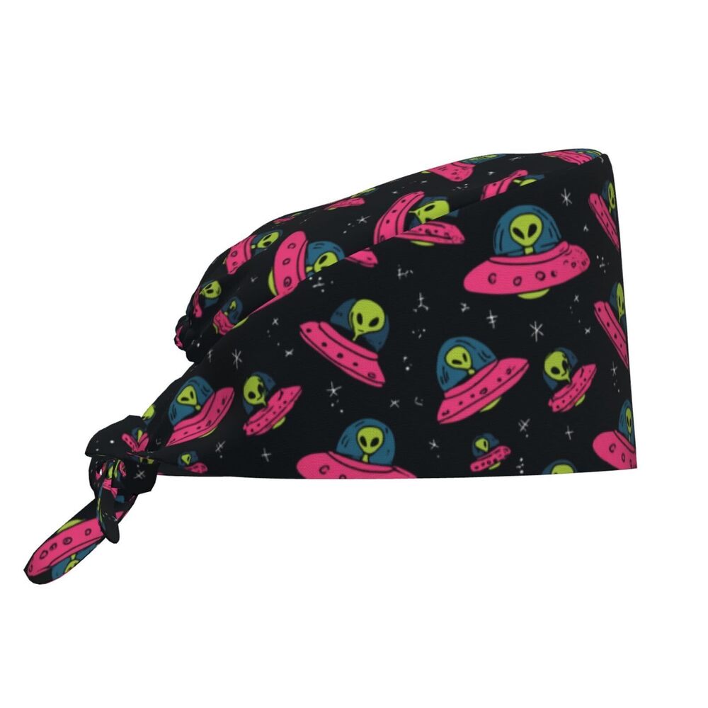 8966 Alien in Cup Working Cap, Scrub Cap with Sweatband, Adjustable Tie